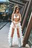 Isabella | Layered Tulle High-Low Maxi Skirt White
