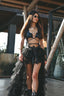 Isabella | Layered Tulle High-Low Maxi Skirt Black