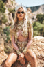 Juliana | Gold Sequin Fringe Mesh Bodysuit
