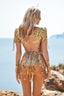 Juliana | Gold Sequin Fringe Mesh Bodysuit