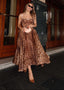 Lara | Rhinestone Strap Leopard Corset Dress