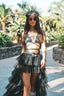 Isabella | Layered Tulle High-Low Maxi Skirt Black